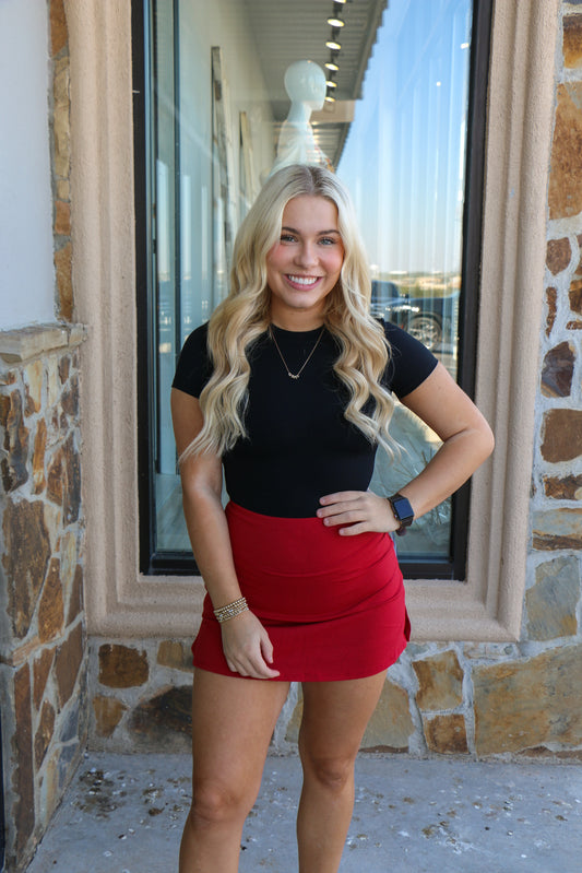 Cherry red skirt