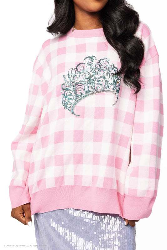Pink glinda crown sweater