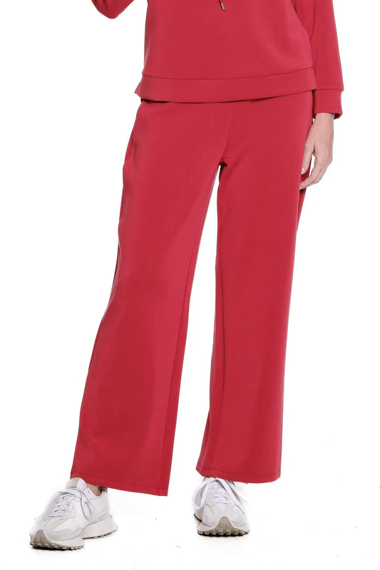 red wide leg ankle pants