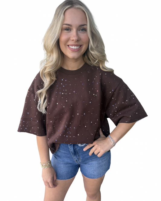 Brown detailed top