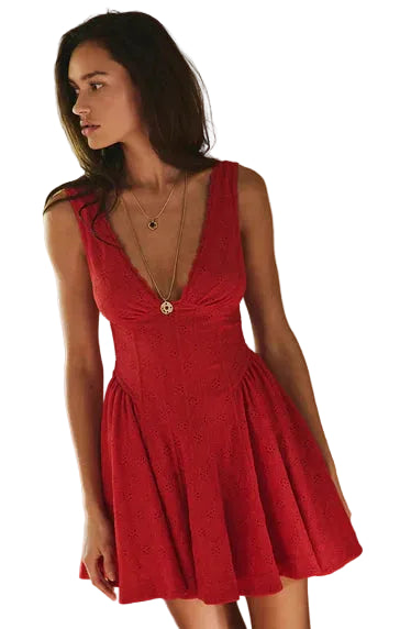 CANT HELP IT RED MINI DRESS