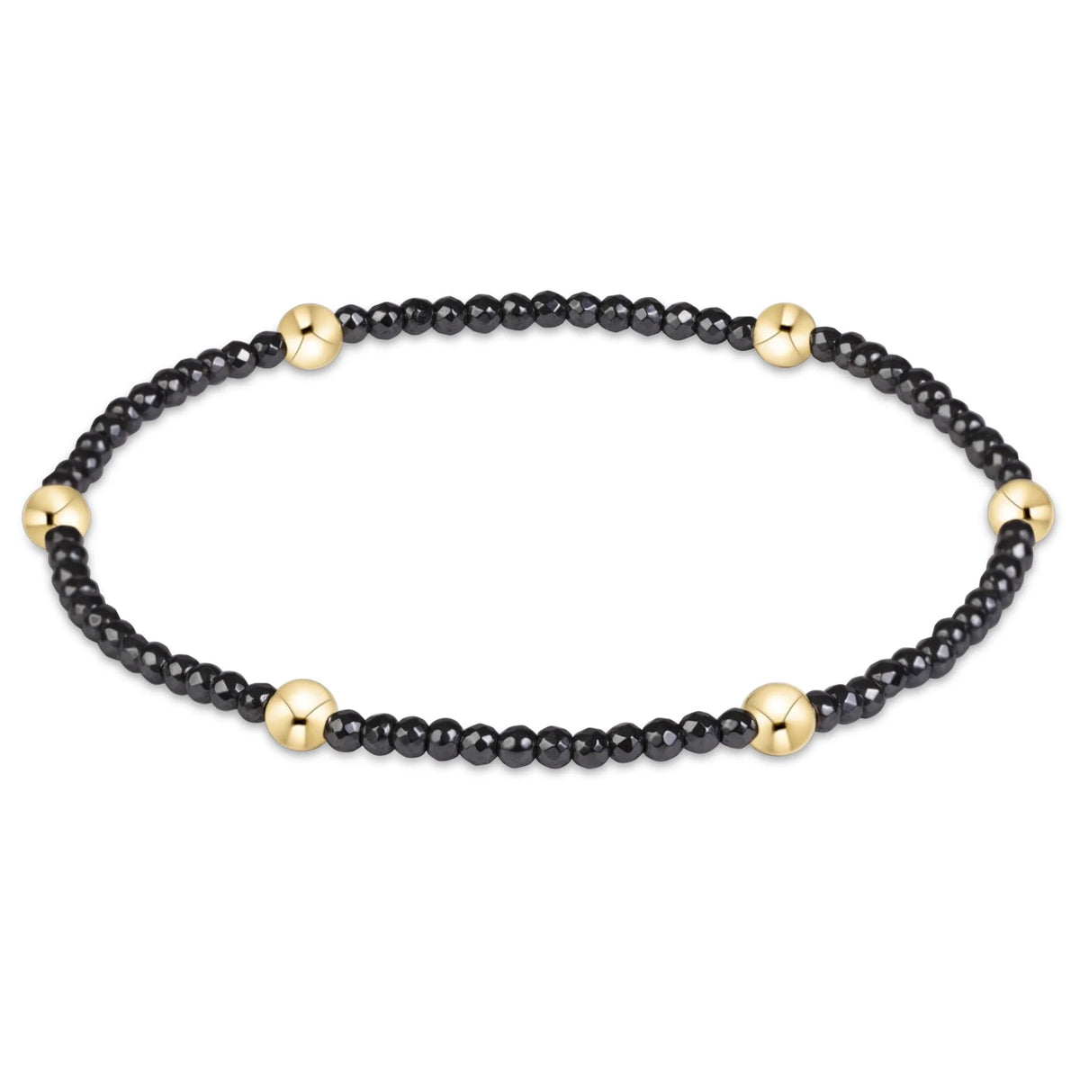 PRESENCE SILVER FACETED HEMATITE 2MM BRACELET