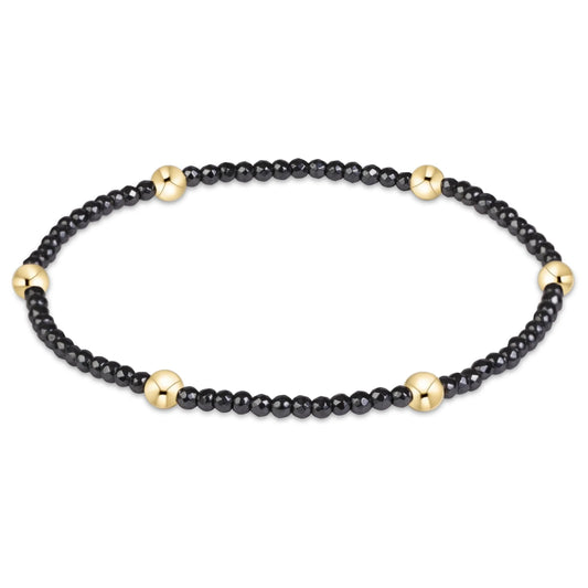 PRESENCE SILVER FACETED HEMATITE 2MM BRACELET