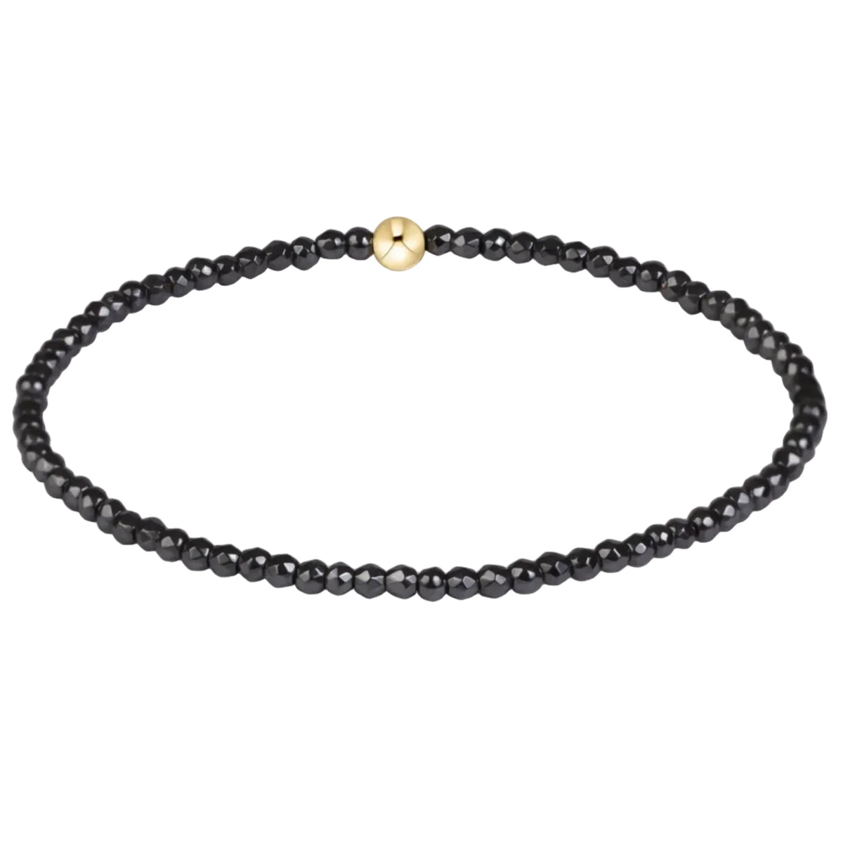 CLASSIC FACETED HEMATITE 2MM  BRACELET