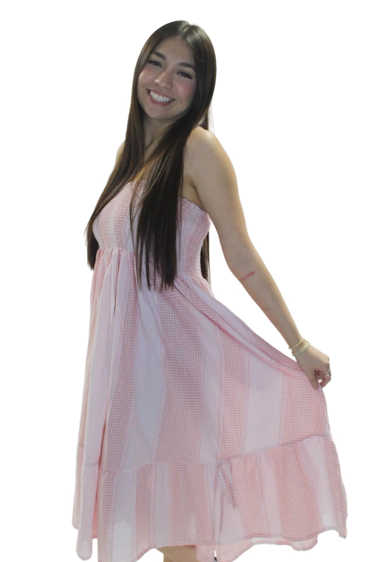 Gingham Smocked Bodice and Ruffled Dress