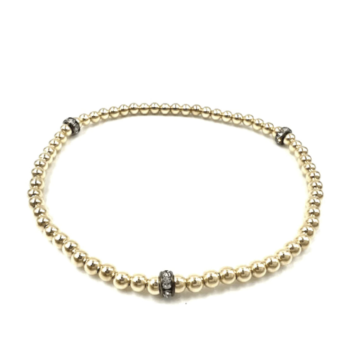 3MM KARMA GLITTER 14K GOLD FILLED BRACELET