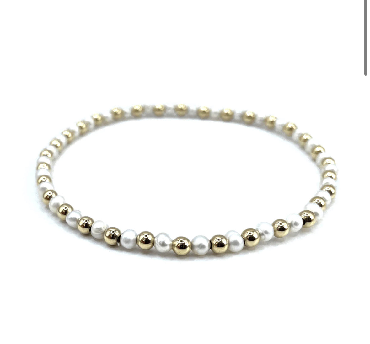 3MM MONTAUK 14K GOLD AND PEARL WATERPROOF BRACELET