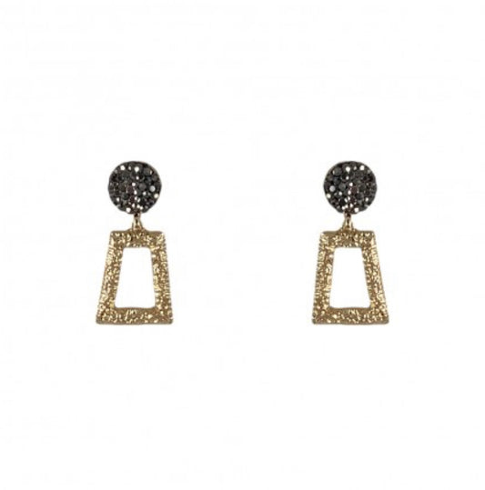 Crystal Hematite Drop Earring