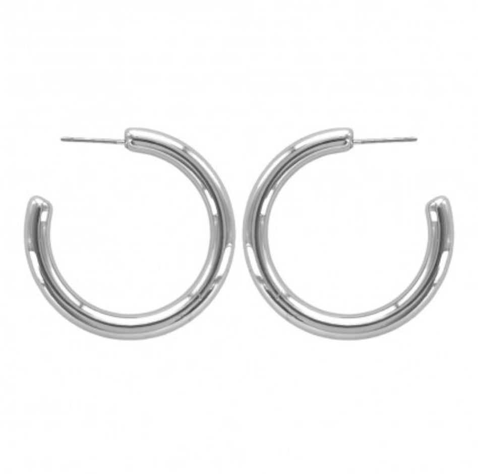 TUBE ROUND HOOP EARRINGS