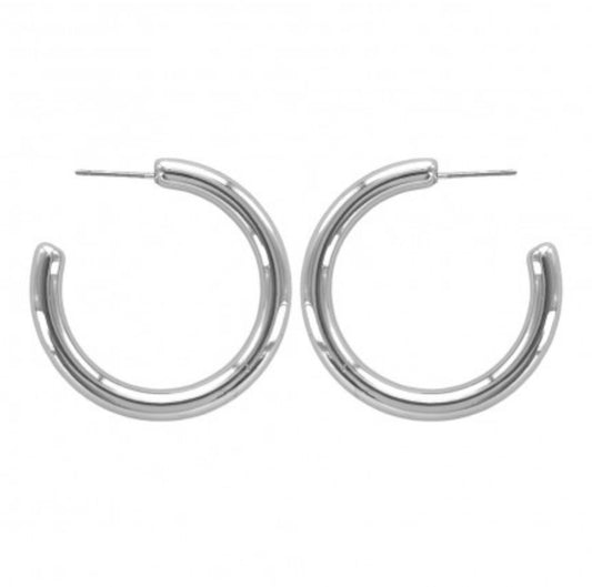 TUBE ROUND HOOP EARRINGS