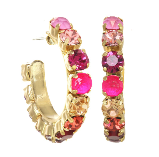 JUBILEE HOOP EARRINGS IN PURPLE/ PINK MIX