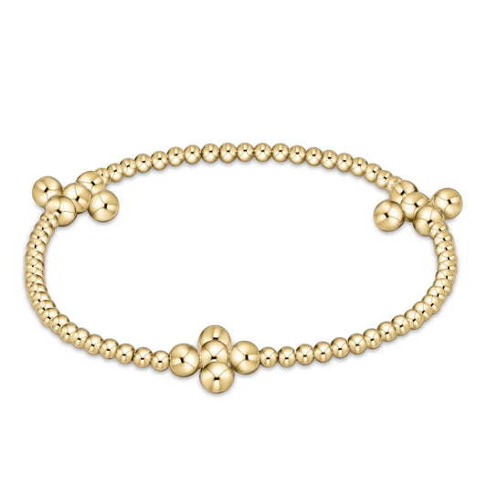 beaded 4mm gold signature cross