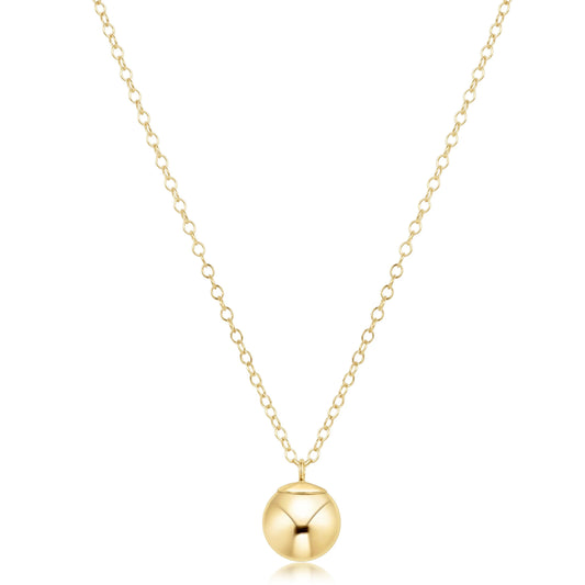 16" NECKLACE GOLD - CLASSIC GOLD 10MM CHARM