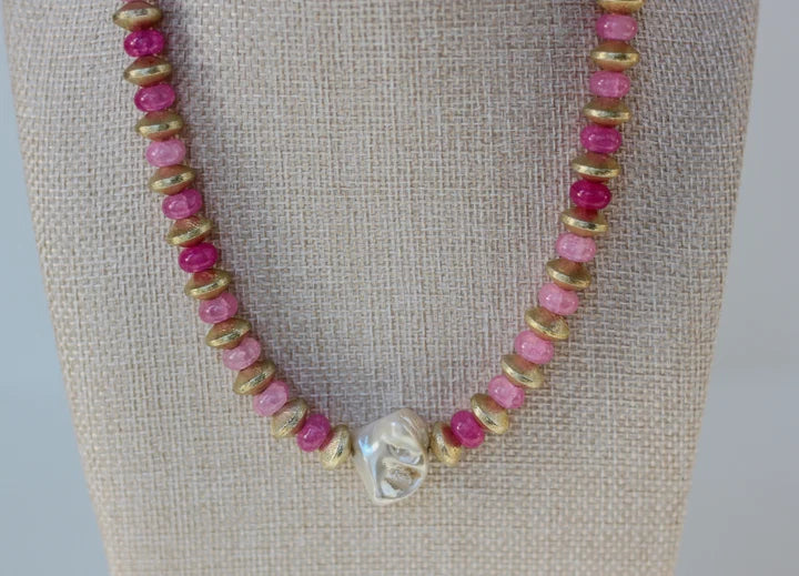 light pink pearl necklace