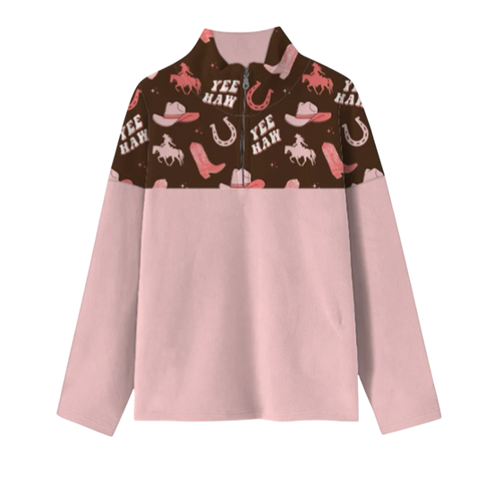 Yeehaw Cowgirl Fleece Zip Up
