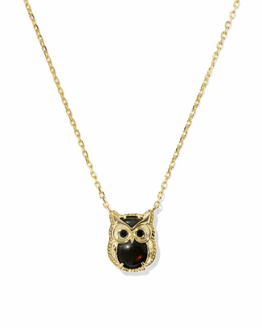 owl short pendant necklace
