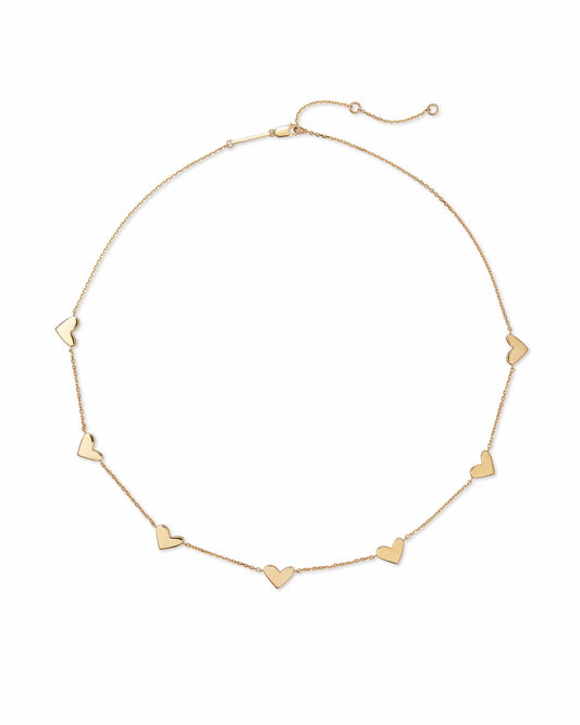 ARI HEART STRND NCK 18K GLD
