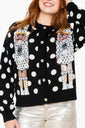 Black & white polka dot nutcracker cardigan