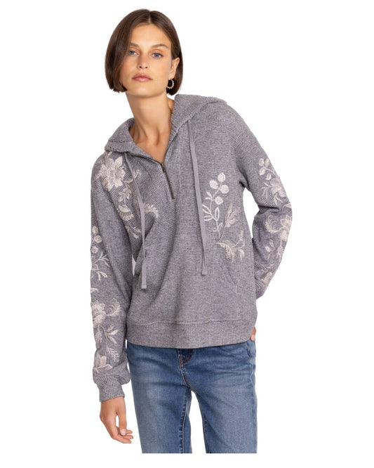 SILVER JUNIE METALLIC THERMAL HOODIE