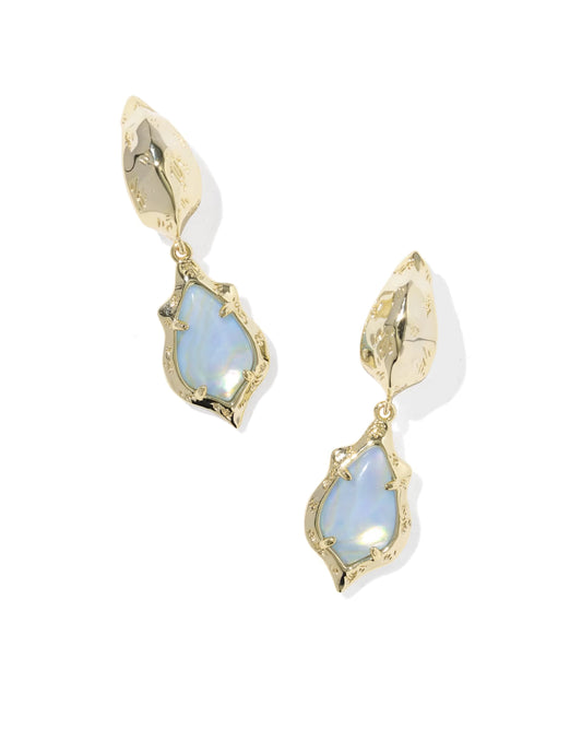 ADRIANA SCALLOP FRAME HUGGIE EARRINGS