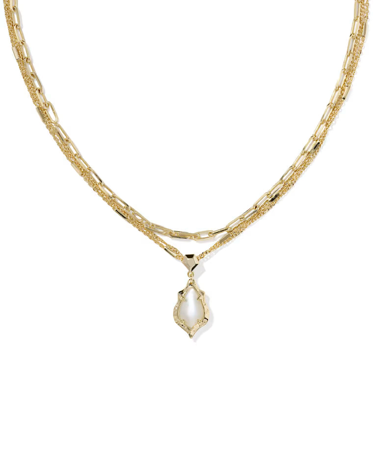 ADRIANA SCALLOP FRAME MULTI STRAND NECKLACE