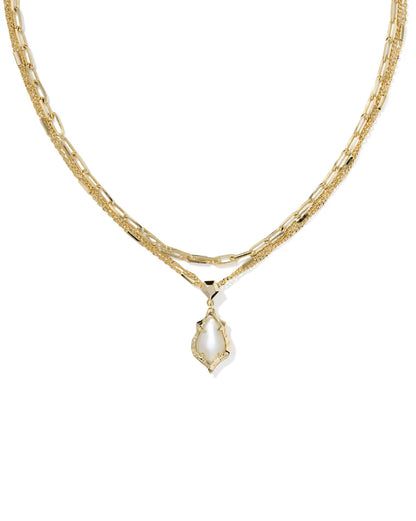 ADRIANA SCALLOP FRAME MULTI STRAND NECKLACE