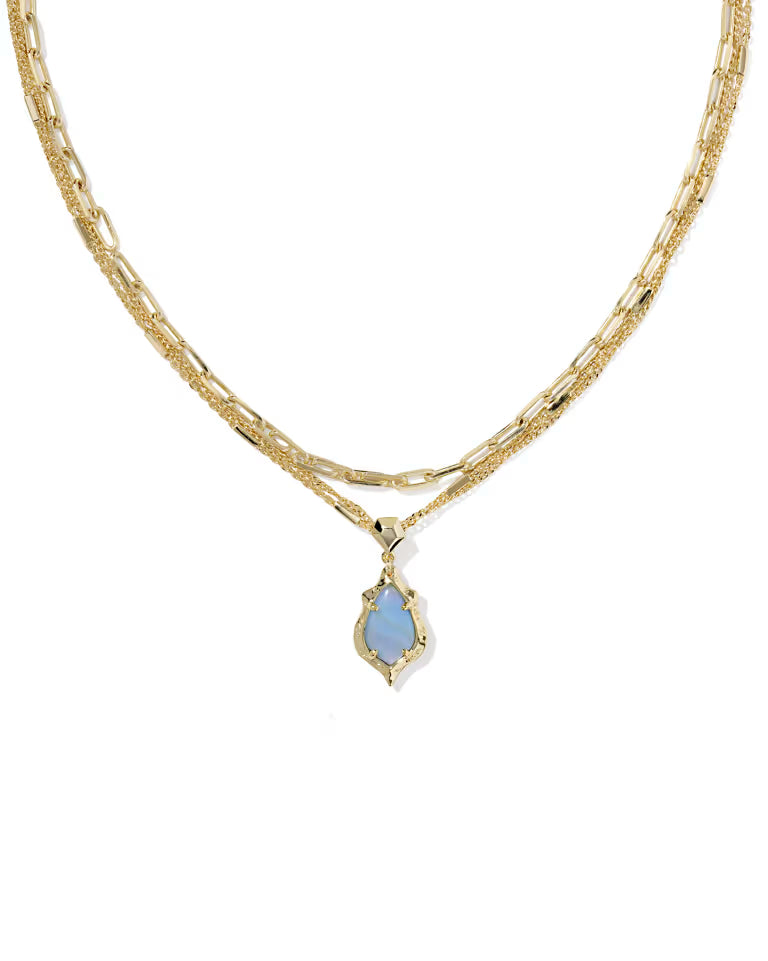 ADRIANA SCALLOP FRAME MULTI STRAND NECKLACE