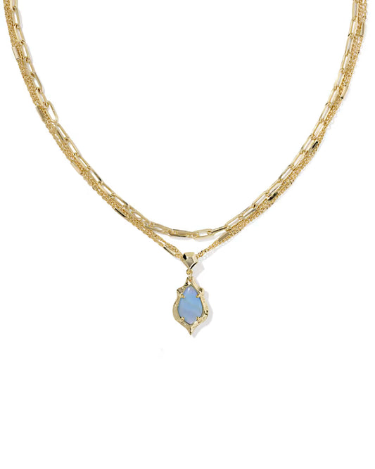 ADRIANA SCALLOP FRAME MULTI STRAND NECKLACE
