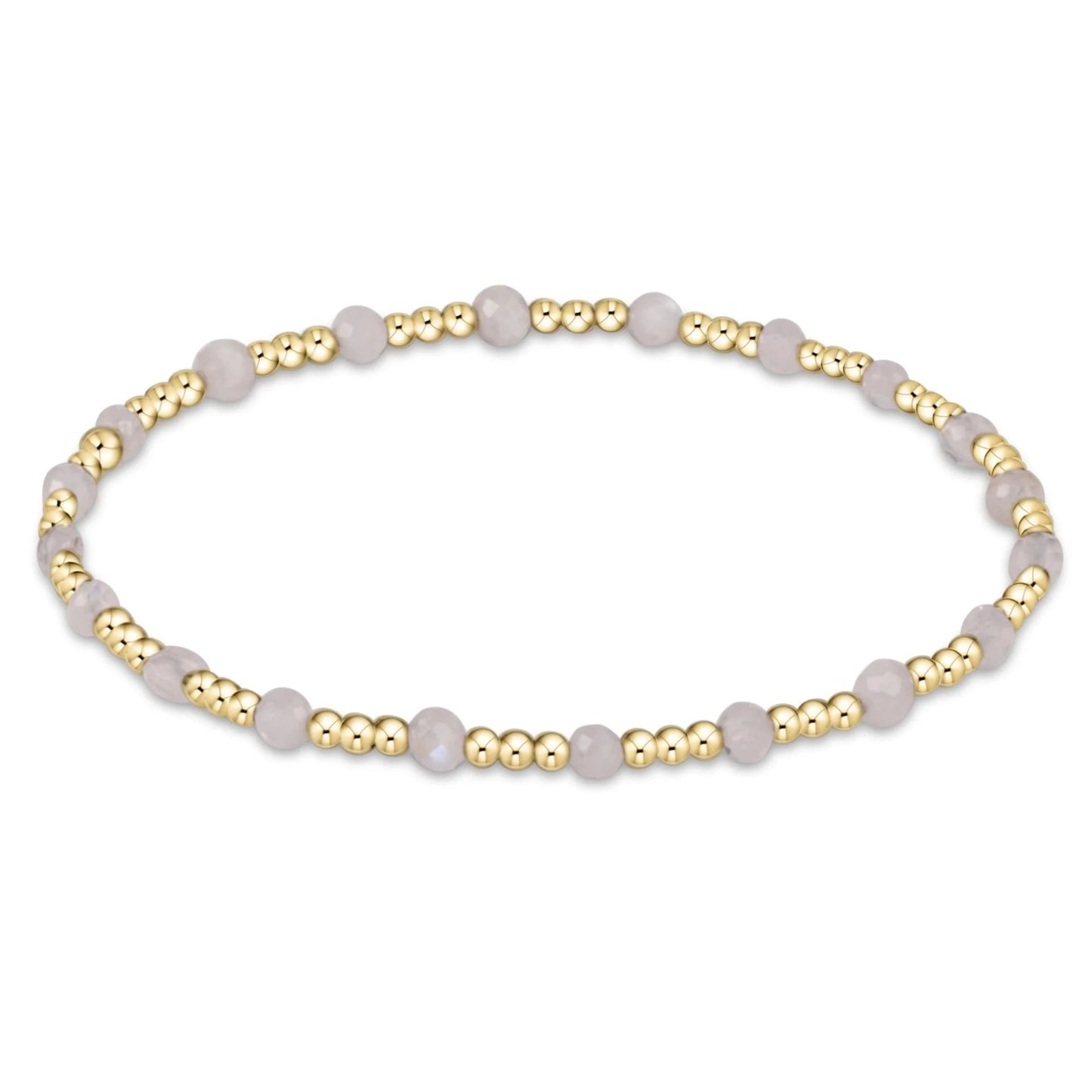 GEMSTONE GOLD SINCERITY PATTERN 3MM BEAD BRACELET