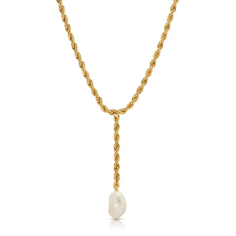 Bryn pearl lariat necklace