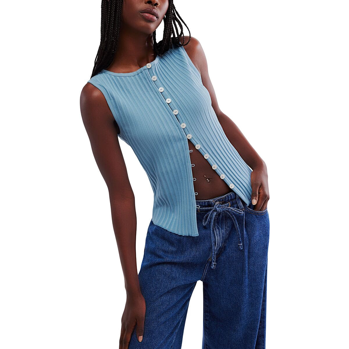 Tilly Ribbed Sleeveless Fitted Vest