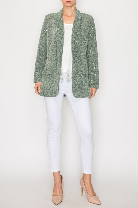 Lace and sequins blazer