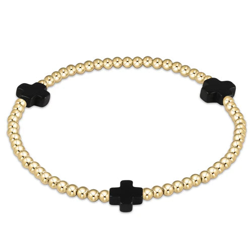 SIGNATURE CROSS BEADED BRACELET