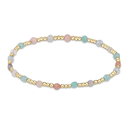 GEMSTONE GOLD SINCERITY PATTERN 3MM BEAD BRACELET