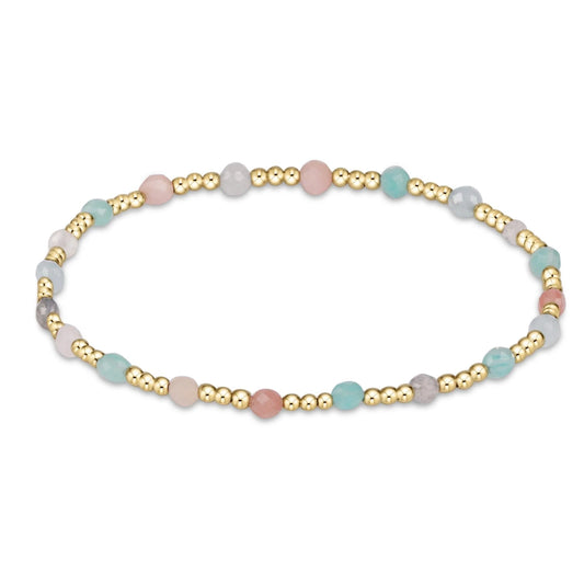 GEMSTONE GOLD SINCERITY PATTERN 3MM BEAD BRACELET