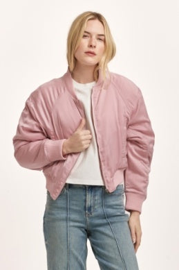 Samaria Satin Pink Puffer JAcket