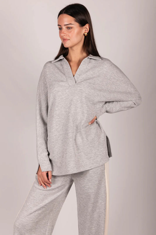 Butter Modal Collared Long Sleeve Top