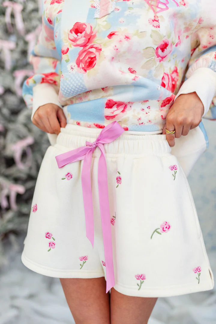 Floral Fleece Shorts