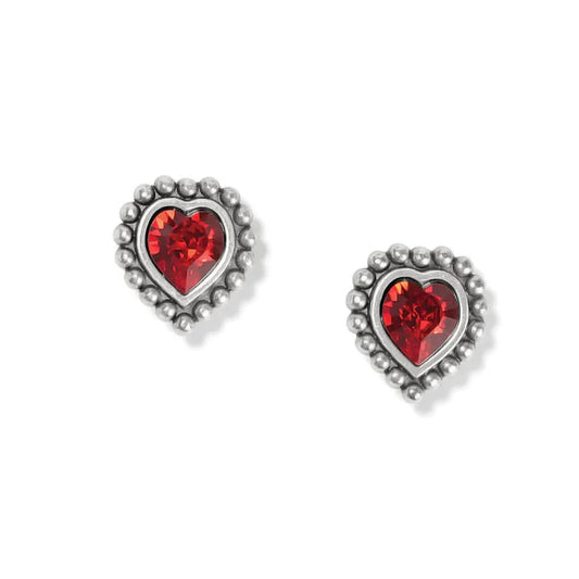 Shimmer Heart Red Earring