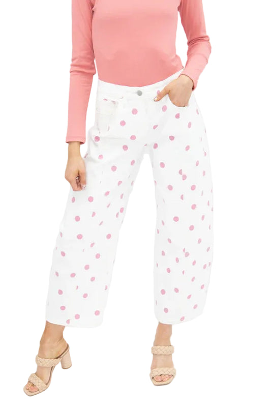 Polka Dot Barrel Jeans