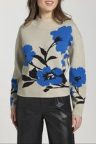 Floral Mock Neck Sweater Multi  Color