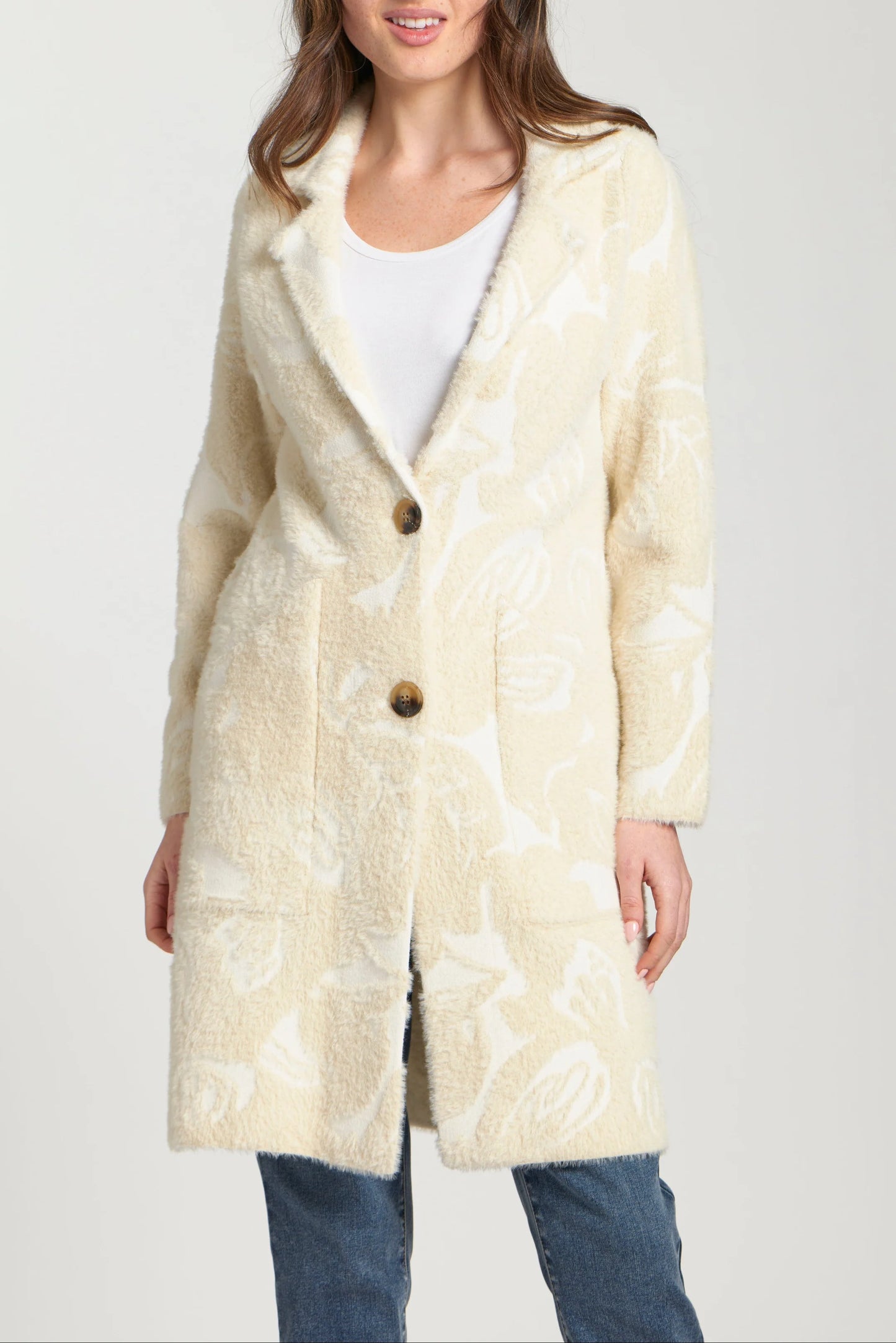 Neutral Cozy Long Cardigan  Coat