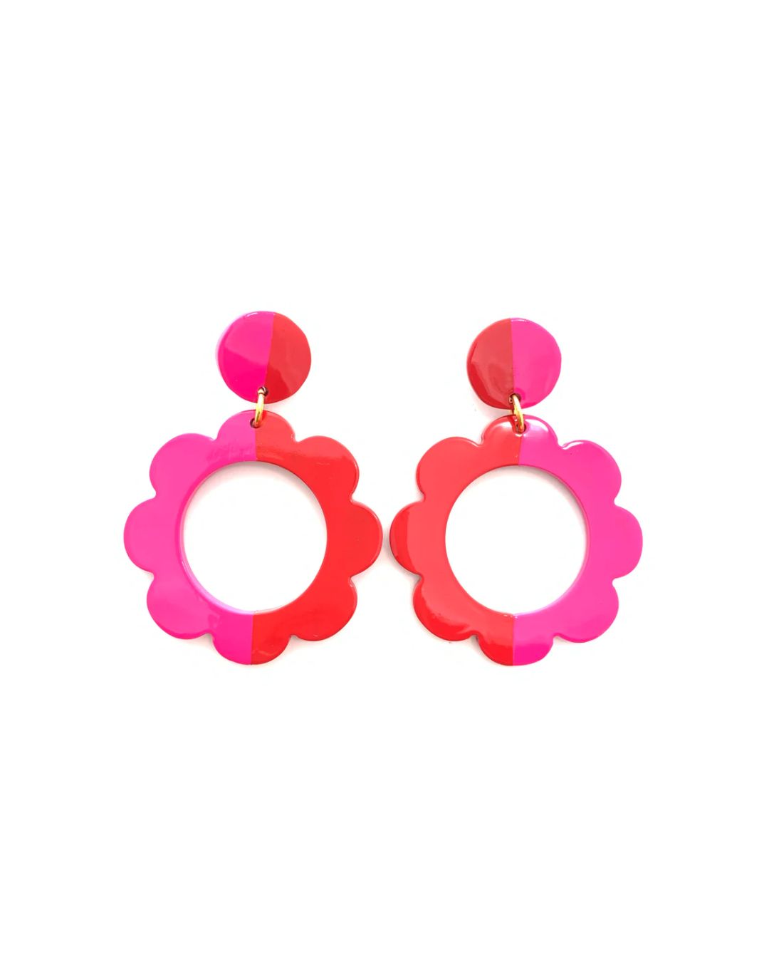 COLOR BLOCK FLOWER EARRINGS