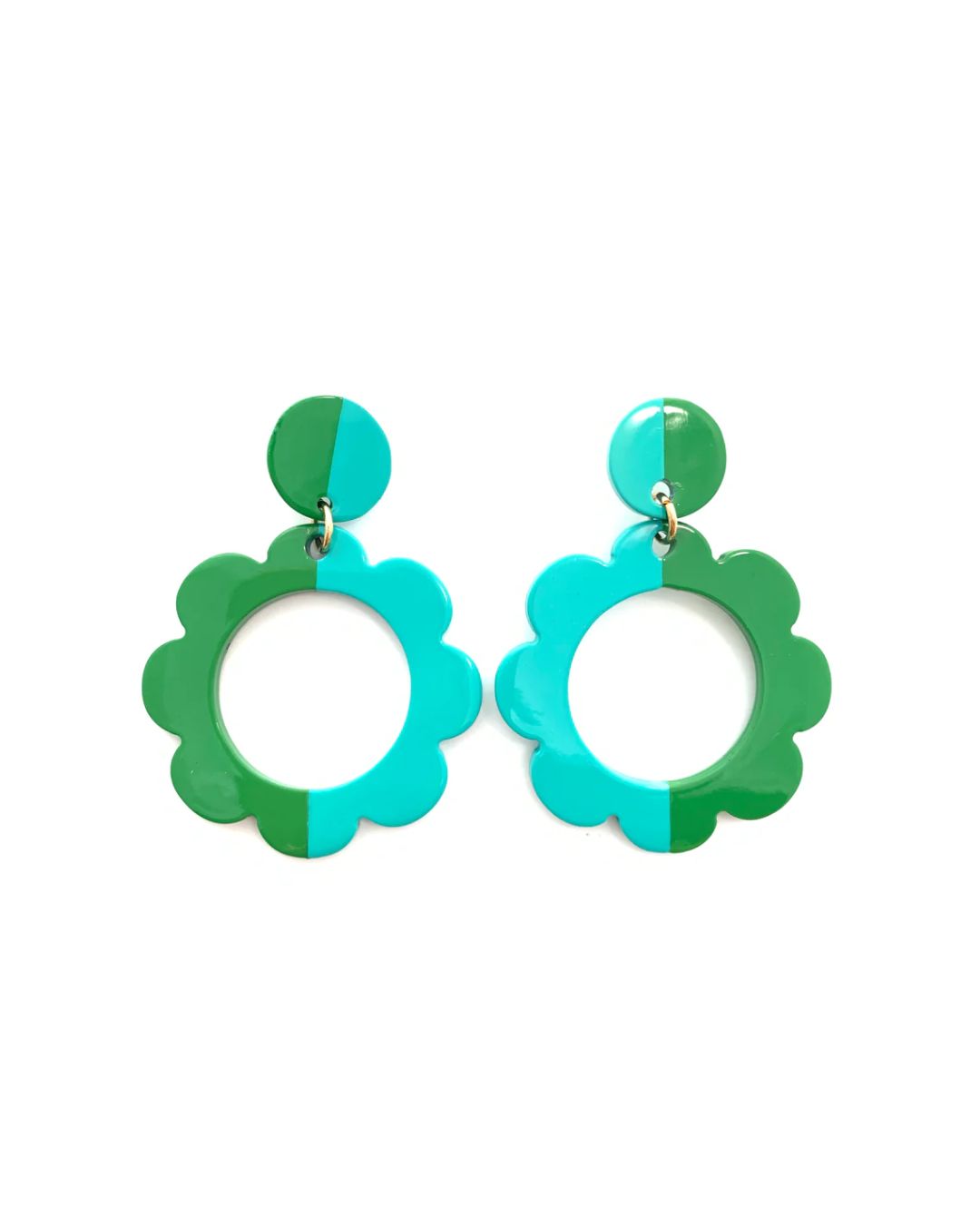 COLOR BLOCK FLOWER EARRINGS