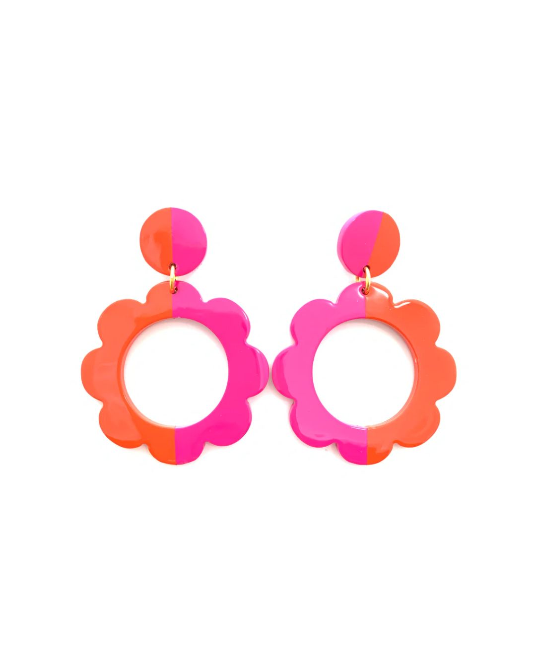 COLOR BLOCK FLOWER EARRINGS