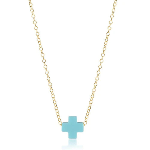 16" NECKLACE GOLD SIGNATURE CROSS