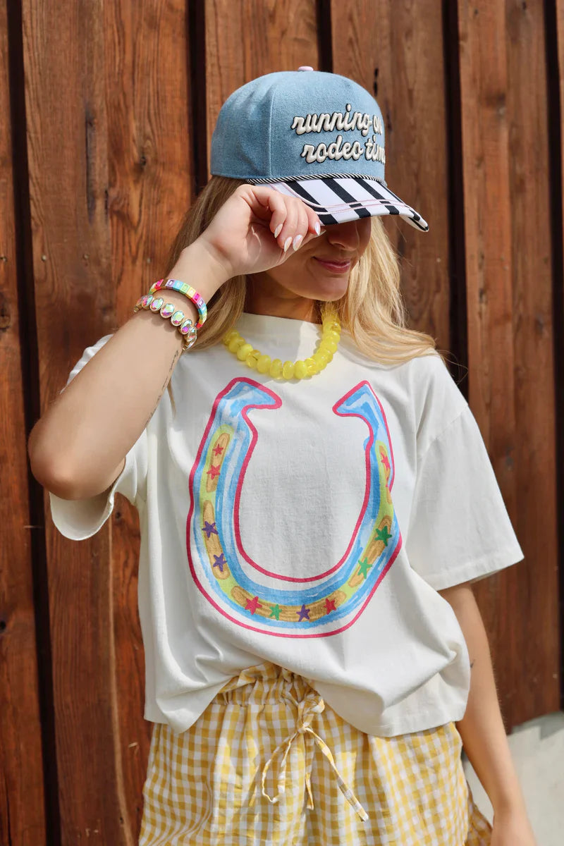 Bright Luck Horseshoe Crop Tee