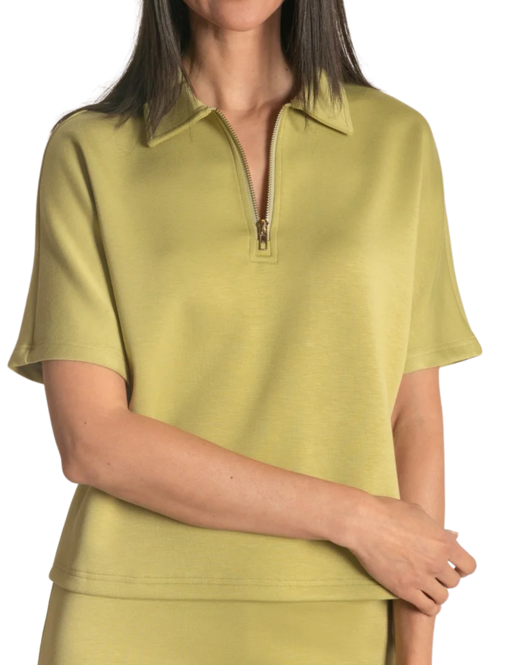 Lemon grass quarter zip top