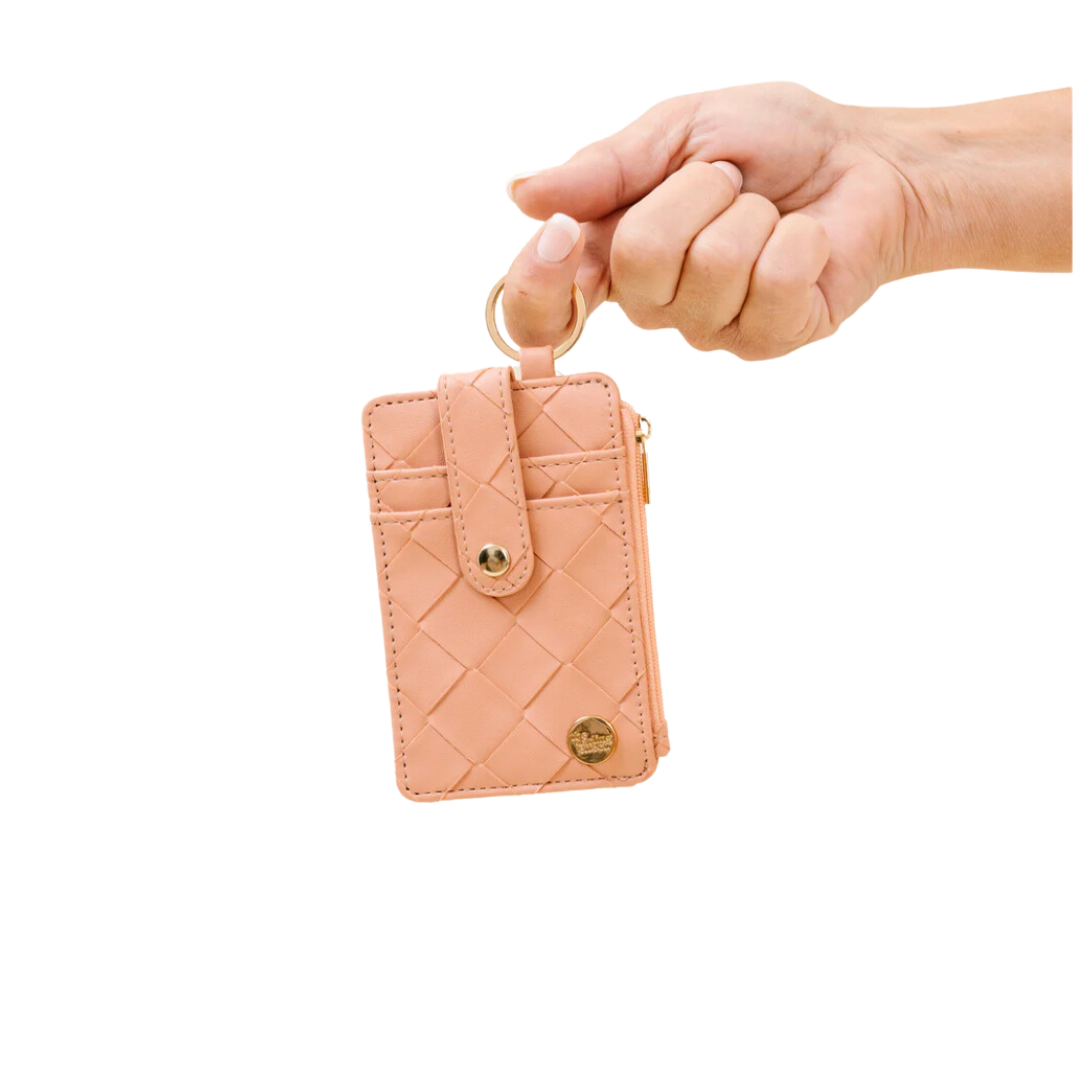 WOVEN KEYCHAIN WALLET-ROSE