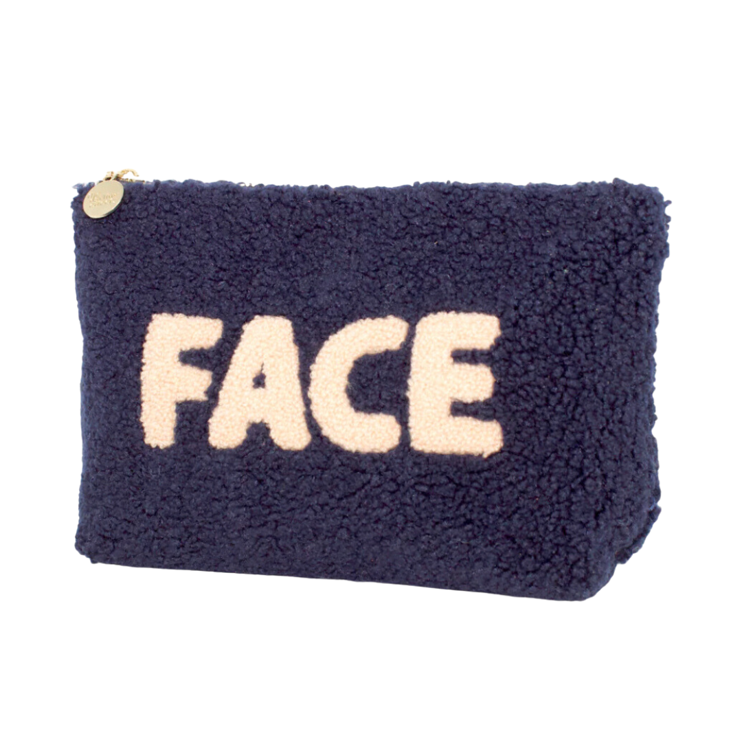 FACE NAVY TEDDY POUCH